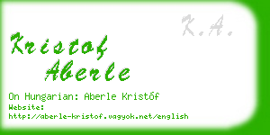 kristof aberle business card